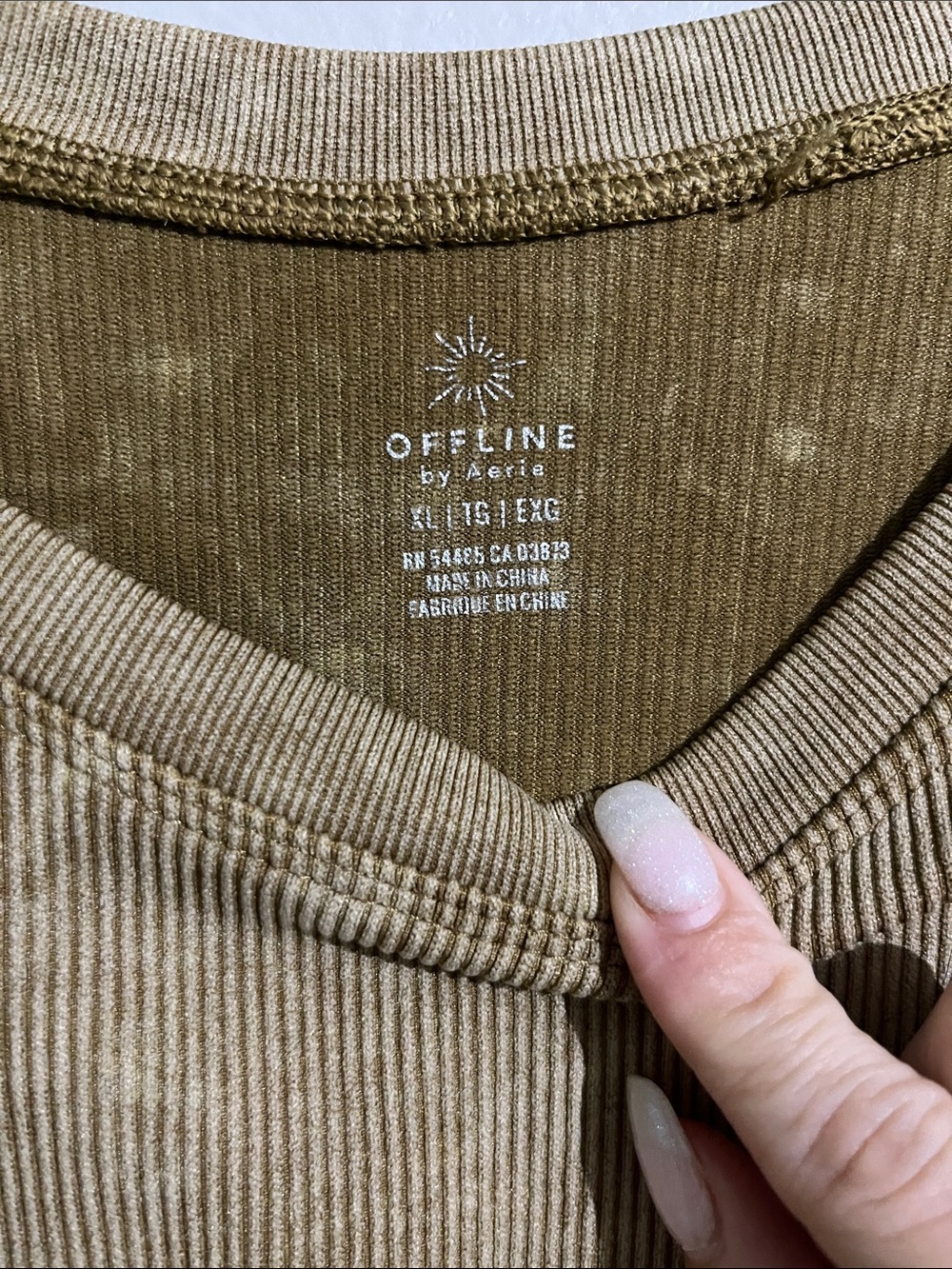 Offline by Aerie Acid Wash Crop Long Sleeve - Picture 3 of 8